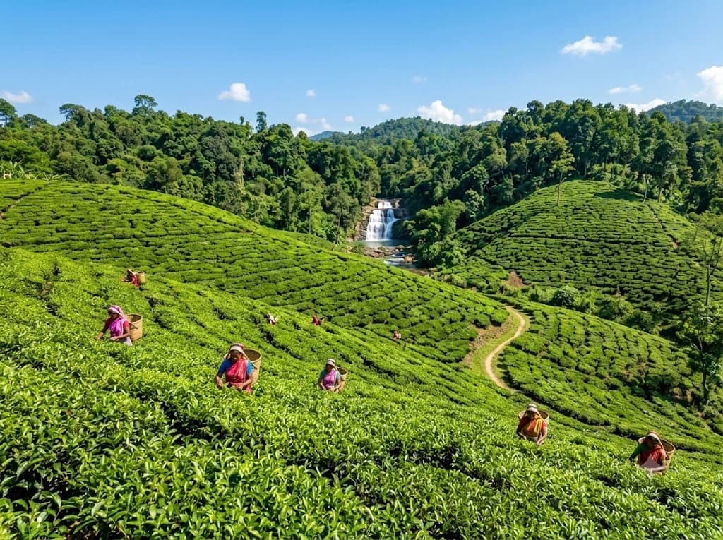 Sylhet Tea Gardens & Cascading Waterfalls